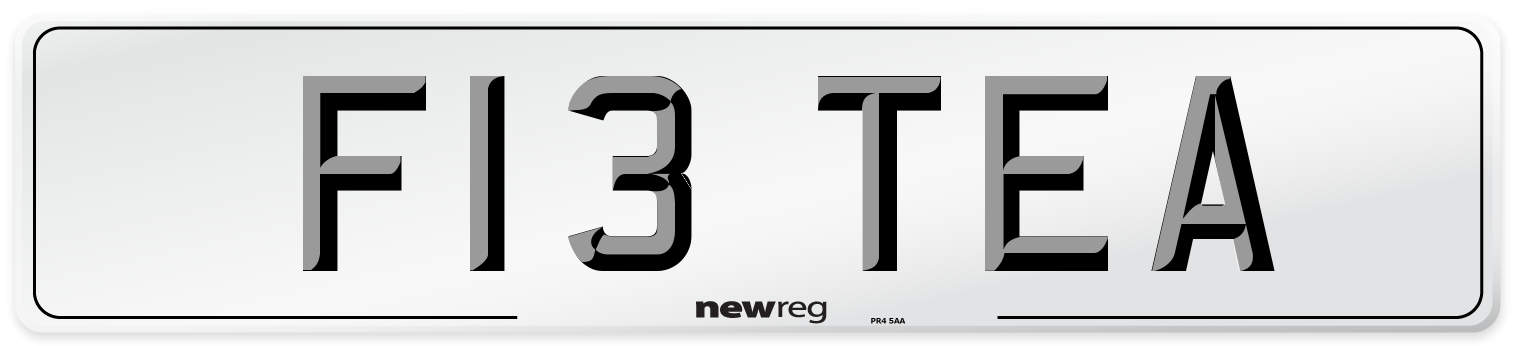 F13 TEA Number Plate from New Reg